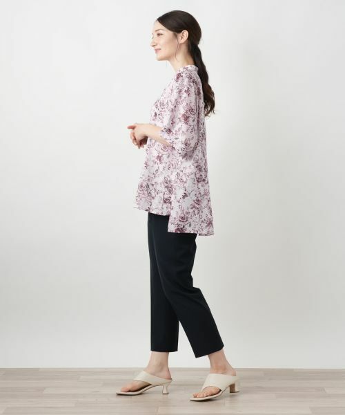 Leilian / レリアン シャツ・ブラウス | 花柄スタンドカラーブラウス【Leilian WHITE LABEL】 | 詳細2