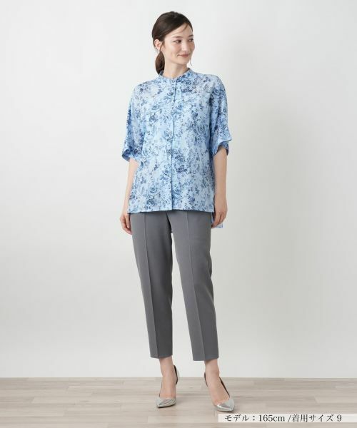 Leilian / レリアン シャツ・ブラウス | 花柄スタンドカラーブラウス【Leilian WHITE LABEL】 | 詳細4