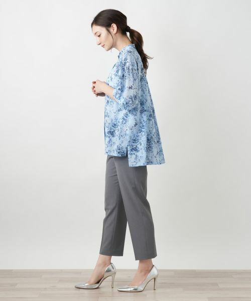 Leilian / レリアン シャツ・ブラウス | 花柄スタンドカラーブラウス【Leilian WHITE LABEL】 | 詳細5