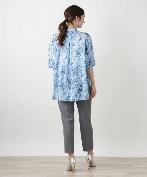 Leilian / レリアン シャツ・ブラウス | 花柄スタンドカラーブラウス【Leilian WHITE LABEL】 | 詳細6