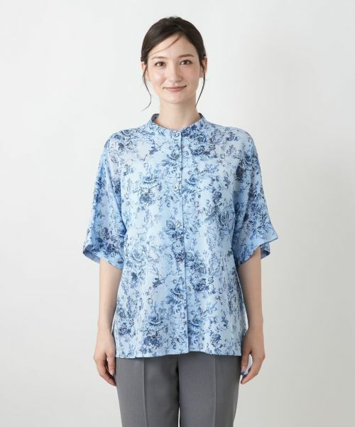 Leilian / レリアン シャツ・ブラウス | 花柄スタンドカラーブラウス【Leilian WHITE LABEL】 | 詳細7