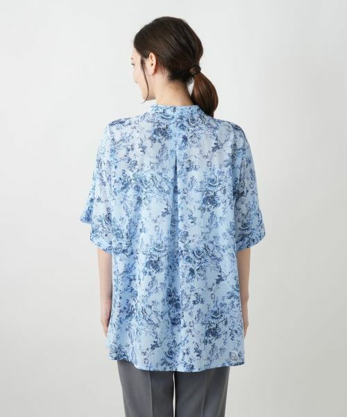 Leilian / レリアン シャツ・ブラウス | 花柄スタンドカラーブラウス【Leilian WHITE LABEL】 | 詳細9