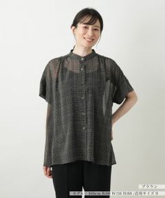 Leilian / レリアン シャツ・ブラウス | シアーチェックブラウス【Leilian WHITE LABEL】