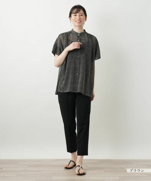 Leilian / レリアン シャツ・ブラウス | シアーチェックブラウス【Leilian WHITE LABEL】 | 詳細1