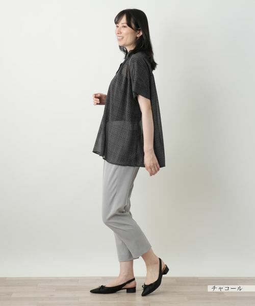 Leilian / レリアン シャツ・ブラウス | シアーチェックブラウス【Leilian WHITE LABEL】 | 詳細5