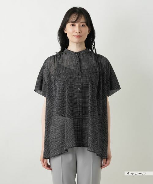 Leilian / レリアン シャツ・ブラウス | シアーチェックブラウス【Leilian WHITE LABEL】 | 詳細7