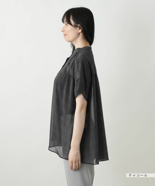 Leilian / レリアン シャツ・ブラウス | シアーチェックブラウス【Leilian WHITE LABEL】 | 詳細8