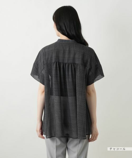 Leilian / レリアン シャツ・ブラウス | シアーチェックブラウス【Leilian WHITE LABEL】 | 詳細9