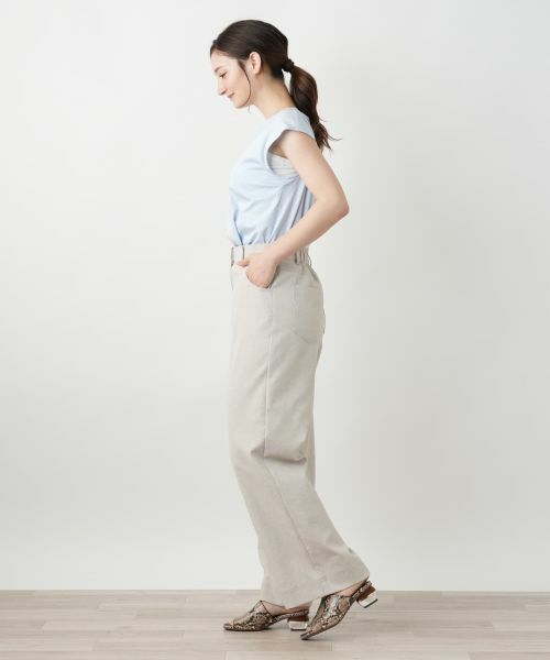 Leilian ホワイトレーベル ブラウンパンツ 13号 ワイドパンツ【Leilian WHITE LABEL