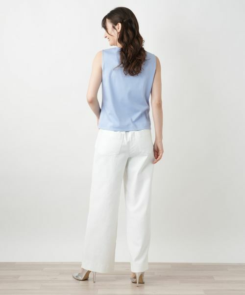 レリアン ホワイト スリムフィットパンツ 未使用 タグ付き。 セール】 ワイドパンツ【Leilian WHITE LABEL】 （その他パンツ