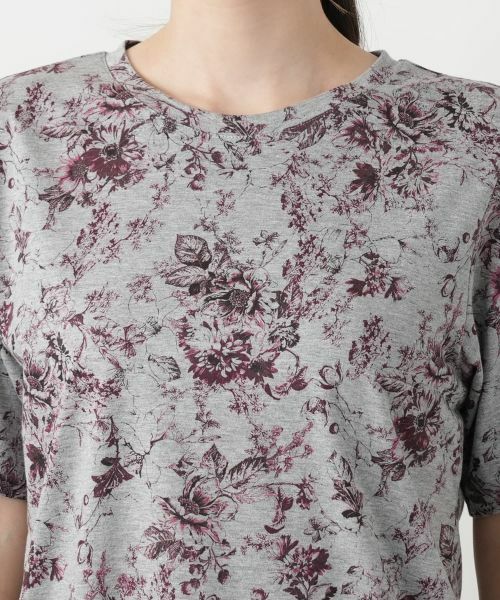 セール】 フラワープリントTシャツ【Leilian WHITE LABEL】 （T