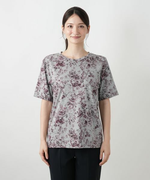 Leilian / レリアン Tシャツ | フラワープリントTシャツ【Leilian WHITE LABEL】 | 詳細7