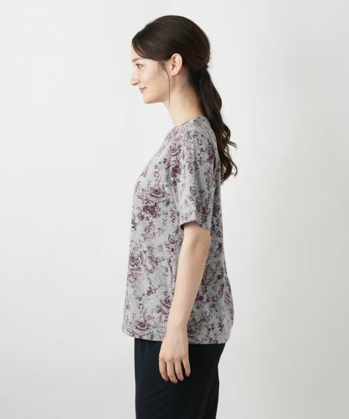 セール】 フラワープリントTシャツ【Leilian WHITE LABEL】 （T