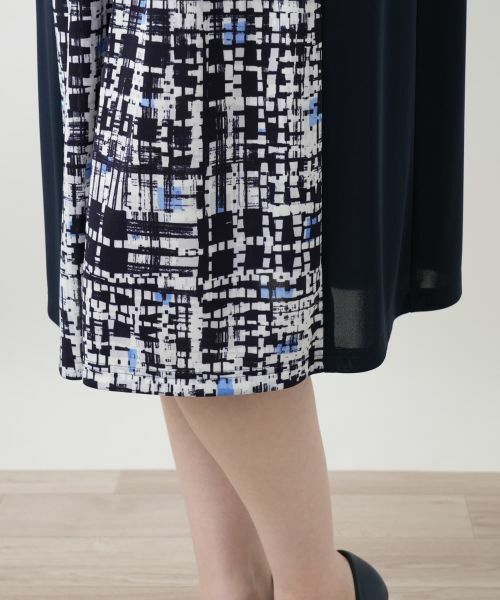 Leilian / レリアン ドレス | 幾何学切替フレアワンピース【Leilian WHITE LABEL】 | 詳細14
