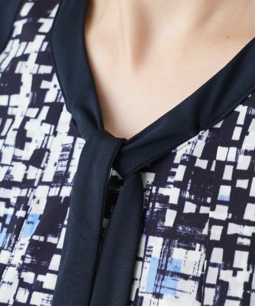 Leilian / レリアン ドレス | 幾何学切替フレアワンピース【Leilian WHITE LABEL】 | 詳細15