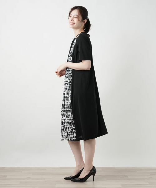 Leilian / レリアン ドレス | 幾何学切替フレアワンピース【Leilian WHITE LABEL】 | 詳細2