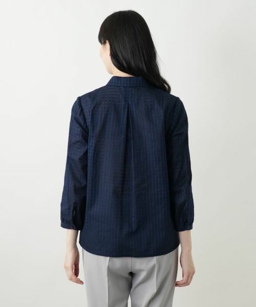 セール】 シアーチェックブラウス【Leilian WHITE LABEL