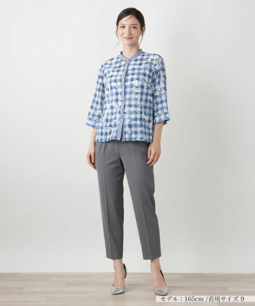 Leilian / レリアン シャツ・ブラウス | フラワーチェックブラウス【Leilian WHITE LABEL】 | 詳細1