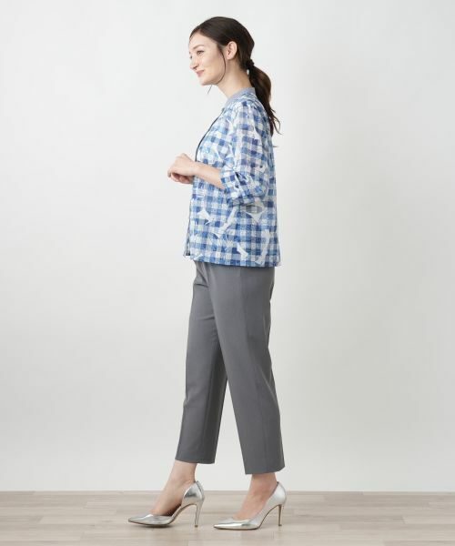 Leilian / レリアン シャツ・ブラウス | フラワーチェックブラウス【Leilian WHITE LABEL】 | 詳細2