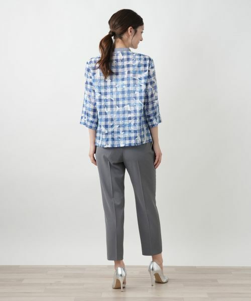 Leilian / レリアン シャツ・ブラウス | フラワーチェックブラウス【Leilian WHITE LABEL】 | 詳細3