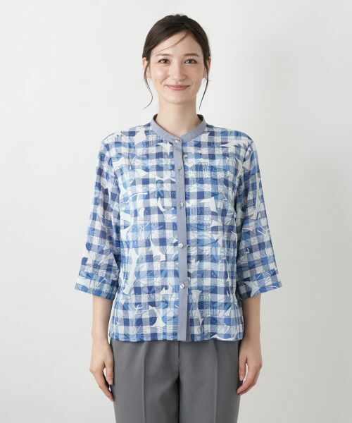 Leilian / レリアン シャツ・ブラウス | フラワーチェックブラウス【Leilian WHITE LABEL】 | 詳細4