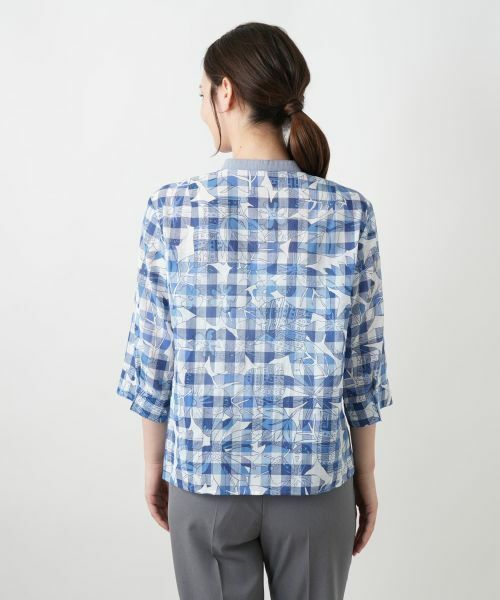Leilian / レリアン シャツ・ブラウス | フラワーチェックブラウス【Leilian WHITE LABEL】 | 詳細6