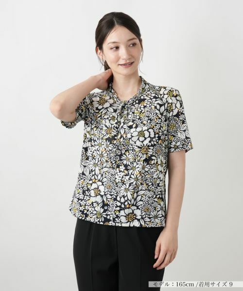 セール】 フラワープリントカットソー【Leilian WHITE LABEL