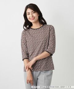 Leilian / レリアン カットソー | 幾何学柄カットソー【Leilian WHITE LABEL】