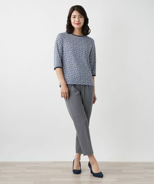 Leilian / レリアン カットソー | 幾何学柄カットソー【Leilian WHITE LABEL】 | 詳細1