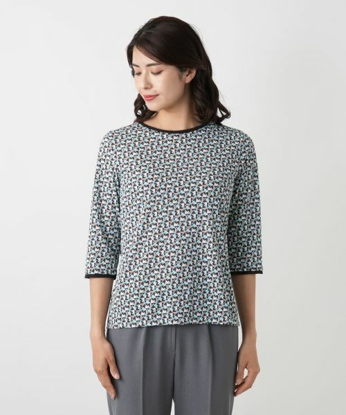 Leilian / レリアン カットソー | 幾何学柄カットソー【Leilian WHITE LABEL】 | 詳細10