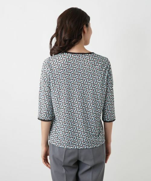 Leilian / レリアン カットソー | 幾何学柄カットソー【Leilian WHITE LABEL】 | 詳細12