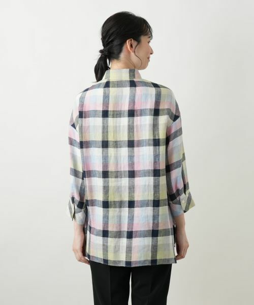 セール】 チェックブラウス【Leilian WHITE LABEL】 （シャツ