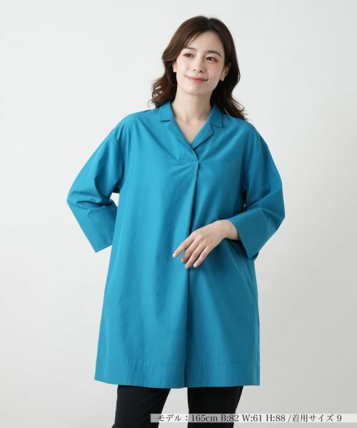 Leilian/レリアン オープンカラーシャツ【Leilian WHITE LABEL】 グリーン 9(M) Leilian/レリアン オープンカラーシャツ【Leilian WHITE LABEL】 グリーン 9(M)
