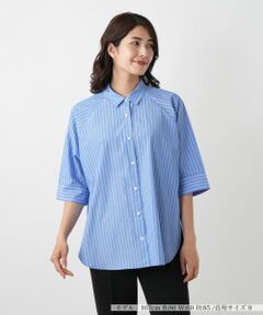 Leilian / レリアン シャツ・ブラウス | ストライプドルマンブラウス【Leilian WHITE LABEL】