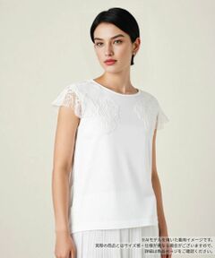 Leilian / レリアン カットソー | フラワー刺繍カットソー
