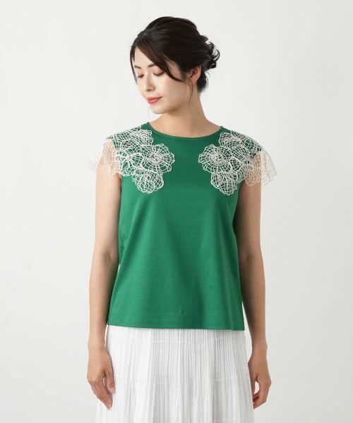 Leilian / レリアン カットソー | フラワー刺繍カットソー | 詳細10