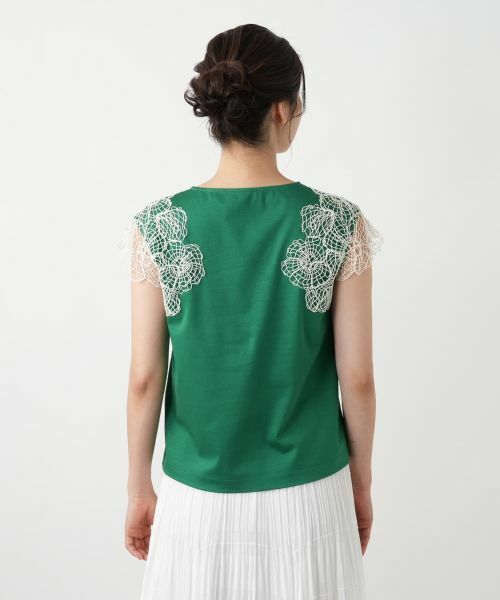 Leilian / レリアン カットソー | フラワー刺繍カットソー | 詳細12