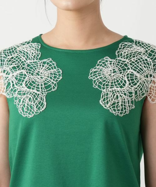 Leilian / レリアン カットソー | フラワー刺繍カットソー | 詳細13