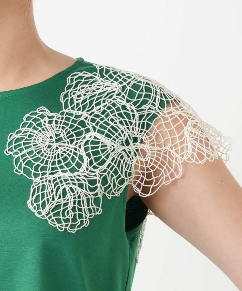 Leilian / レリアン カットソー | フラワー刺繍カットソー | 詳細15