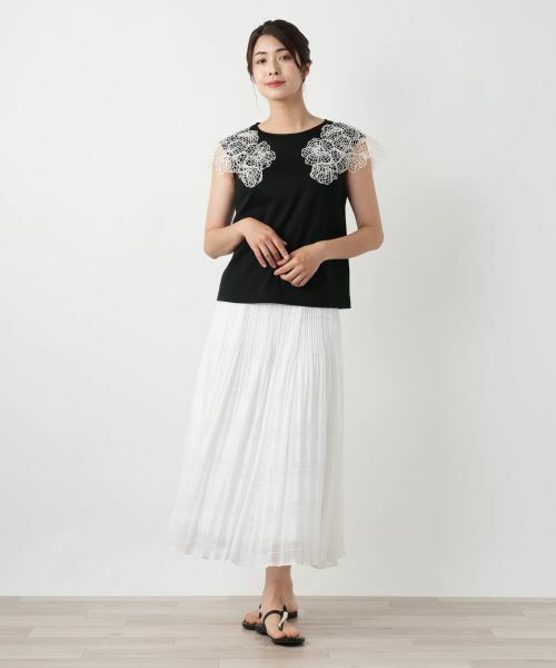 Leilian / レリアン カットソー | フラワー刺繍カットソー | 詳細4