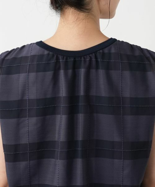 Leilian / レリアン カットソー | チェックフレンチスリーブブラウス | 詳細11