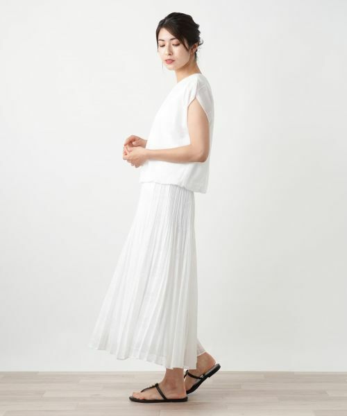 Leilian / レリアン カットソー | チェックフレンチスリーブブラウス | 詳細2