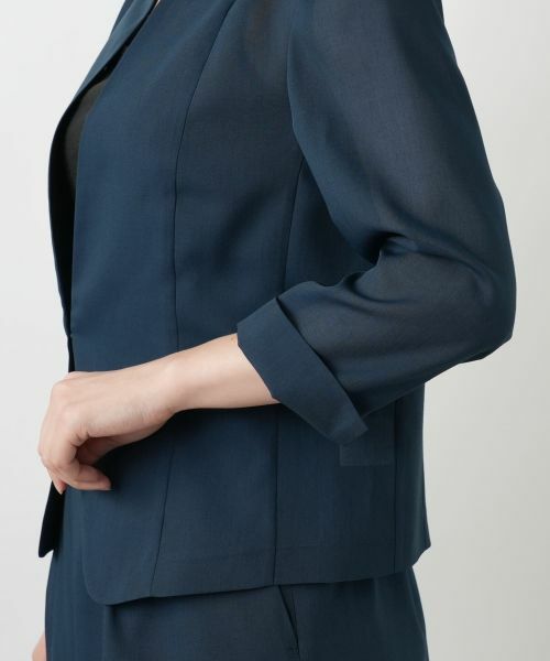 Leilian / レリアン テーラードジャケット | ノーカラーシアージャケット | 詳細14