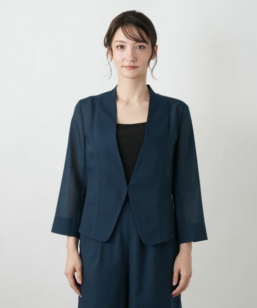 Leilian / レリアン テーラードジャケット | ノーカラーシアージャケット | 詳細7