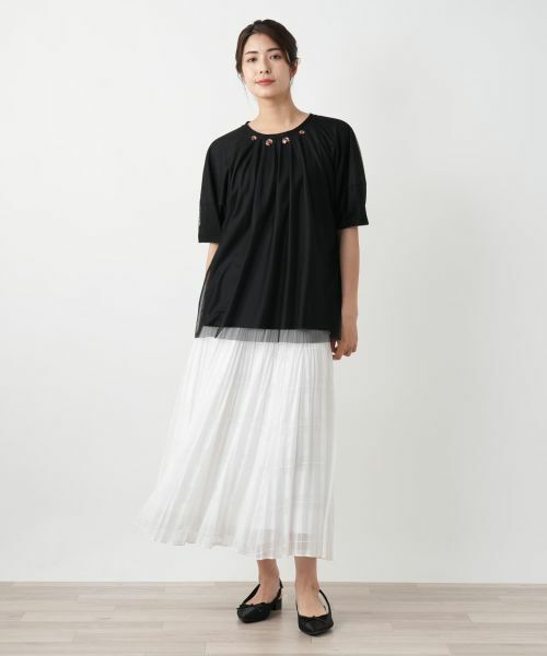 Leilian / レリアン カットソー | 【店舗人気】チュールレイヤードカットソー | 詳細1