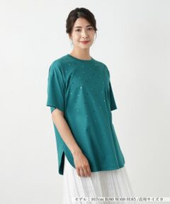 Leilian / レリアン カットソー | 【店舗人気】フロントビジューTシャツ
