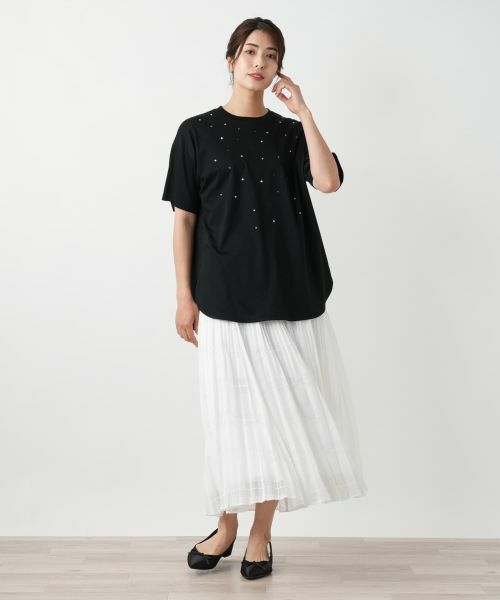 Leilian / レリアン カットソー | 【店舗人気】フロントビジューTシャツ | 詳細1