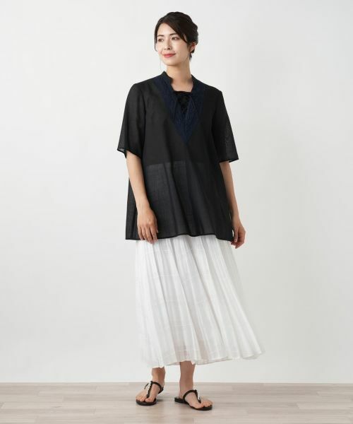 Leilian / レリアン シャツ・ブラウス | 【店舗人気】レースアップブラウス | 詳細1