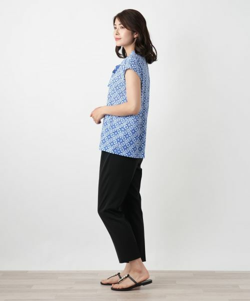 Leilian / レリアン カットソー | 幾何学柄ボウタイブラウス【ROCHAS Premiere】 | 詳細2