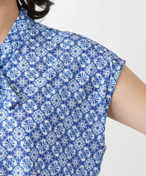 Leilian / レリアン カットソー | 幾何学柄ボウタイブラウス【ROCHAS Premiere】 | 詳細8